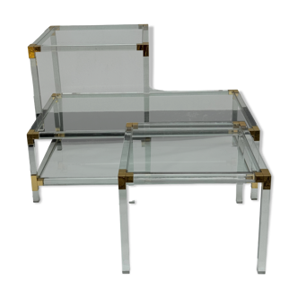 Trio of Hollywood Regency lucite and Glass Tables