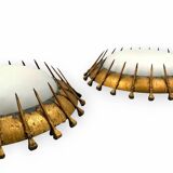 Set of 2 Brutalist sconces, France 1960s