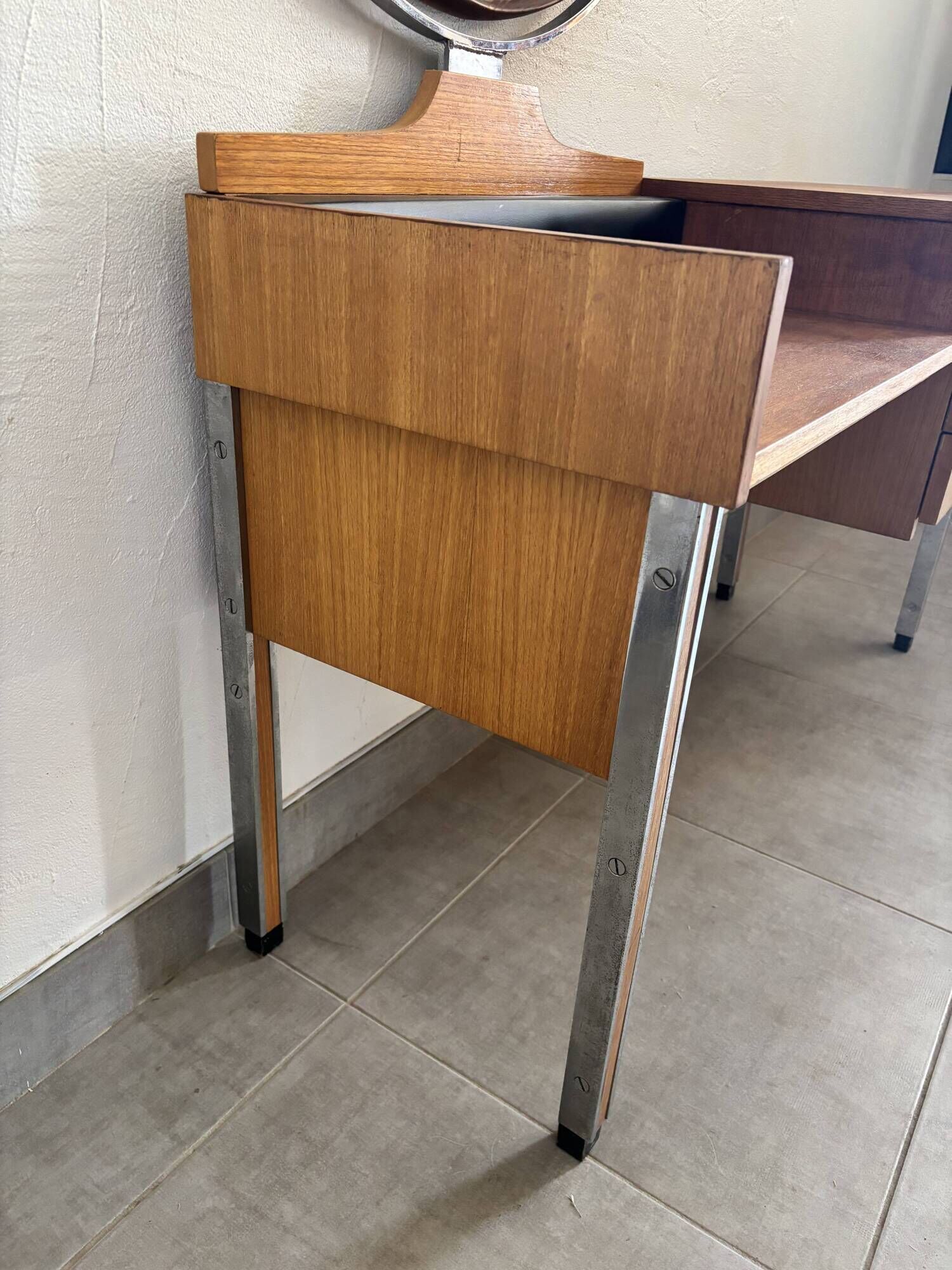 Coiffeuse scandinave vintage en teck, années 60