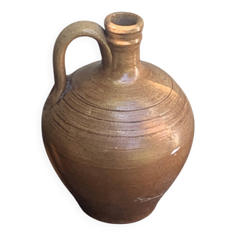 Carafe, jug, gargoulette in glazed stoneware, made in France, vintage