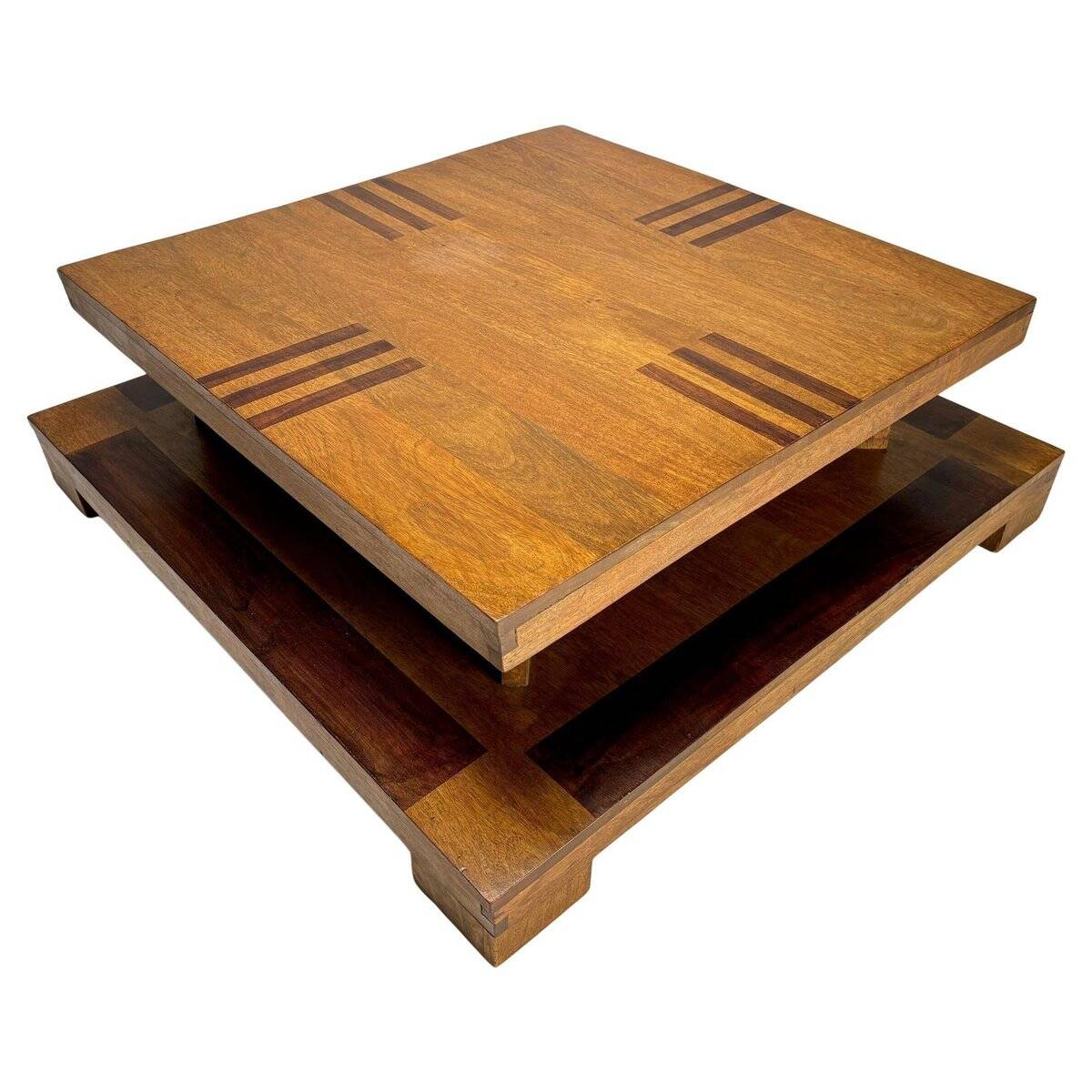Sculptural Décon Coffee Table in Wood, Italy, 1970s