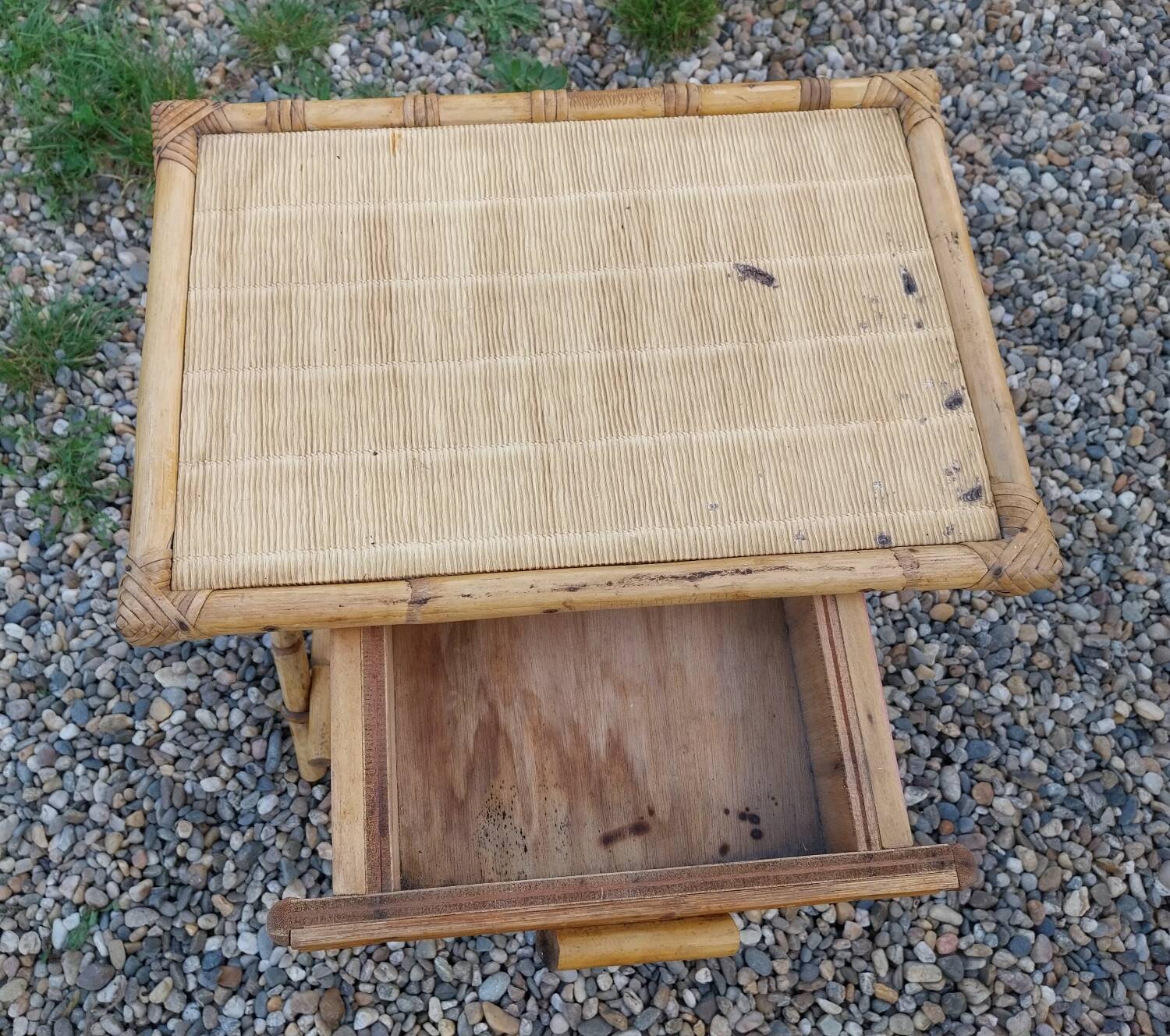 Rattan bedside table