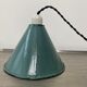 OLD INDUSTRIAL SUSPENSION TOLE EMAILLEE BLUE-GRAY