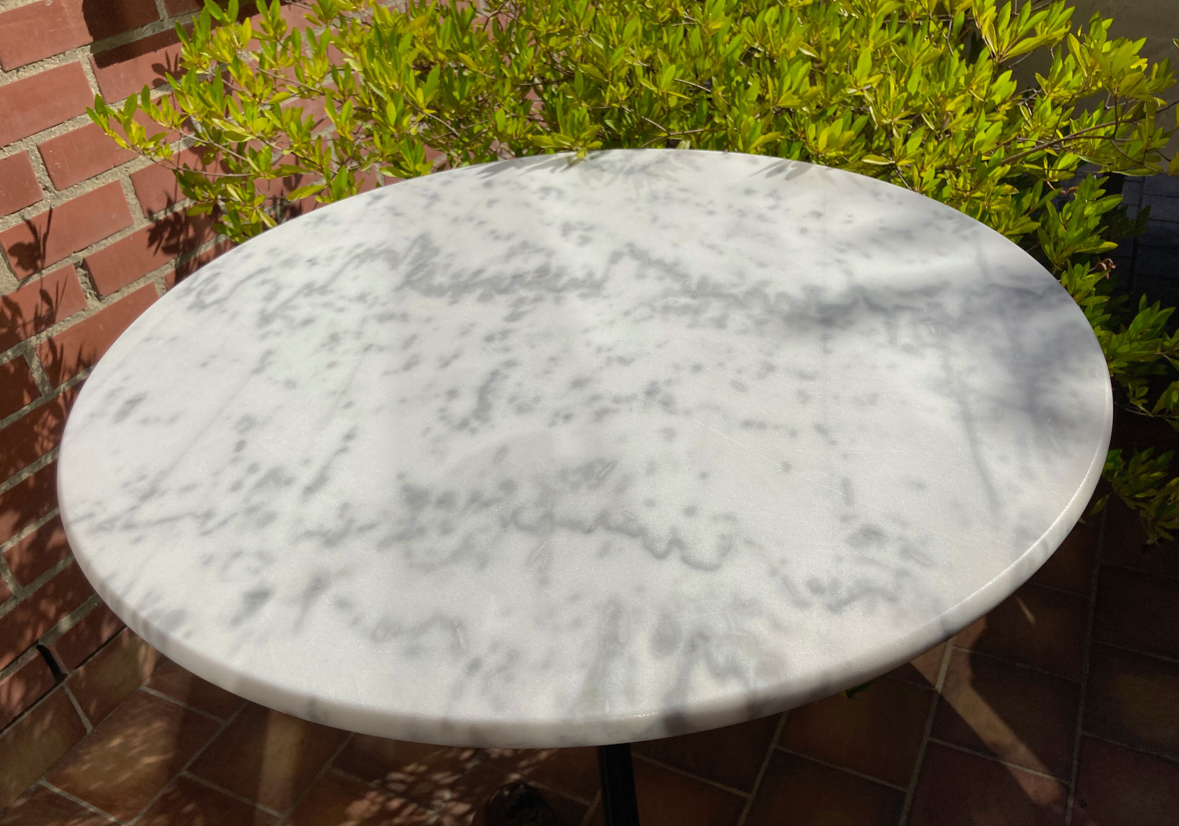 Bistro table marble and cast iron art deco