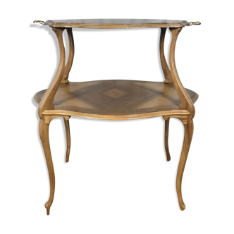 Louis XV-style tea table in renovated marquetry