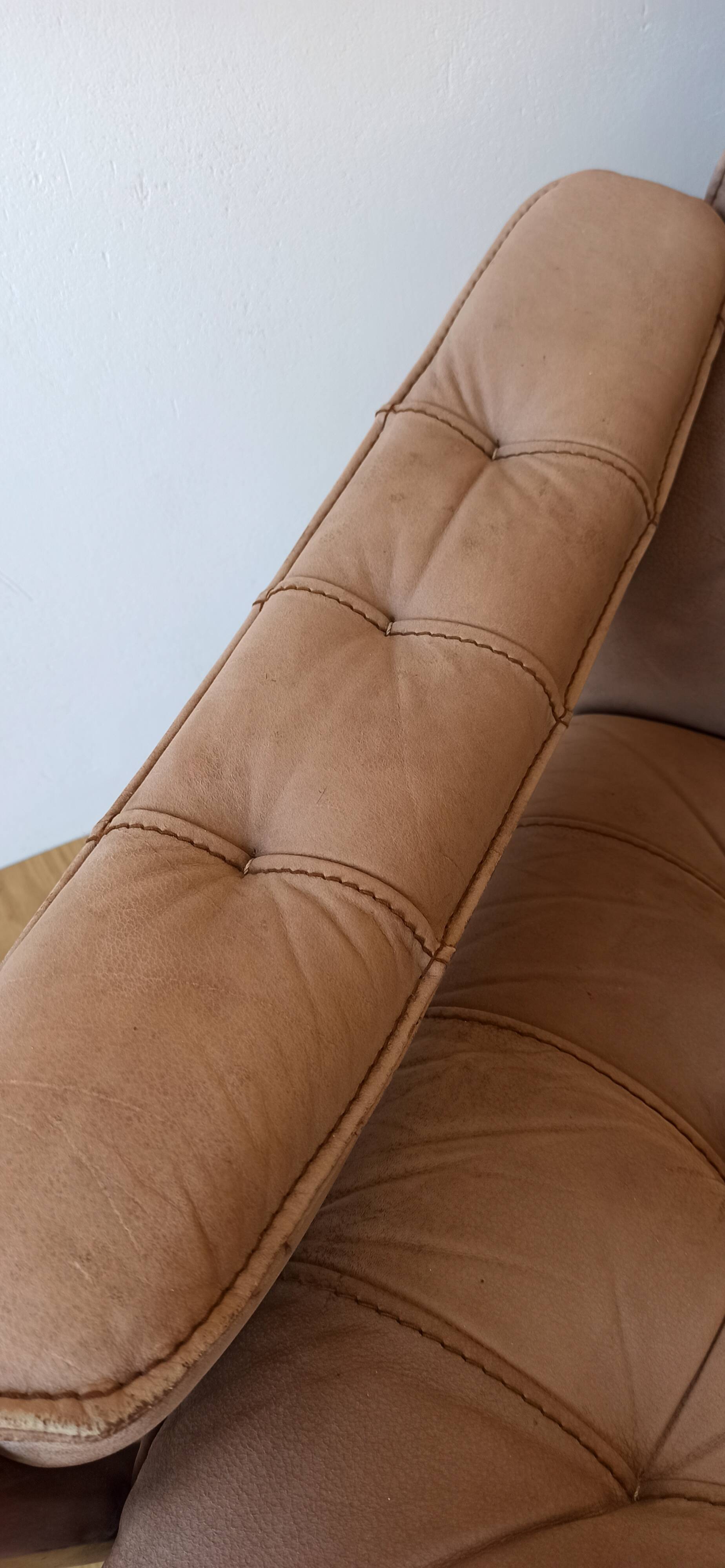 Genega Møbler leather armchair, Denmark, 1960s.