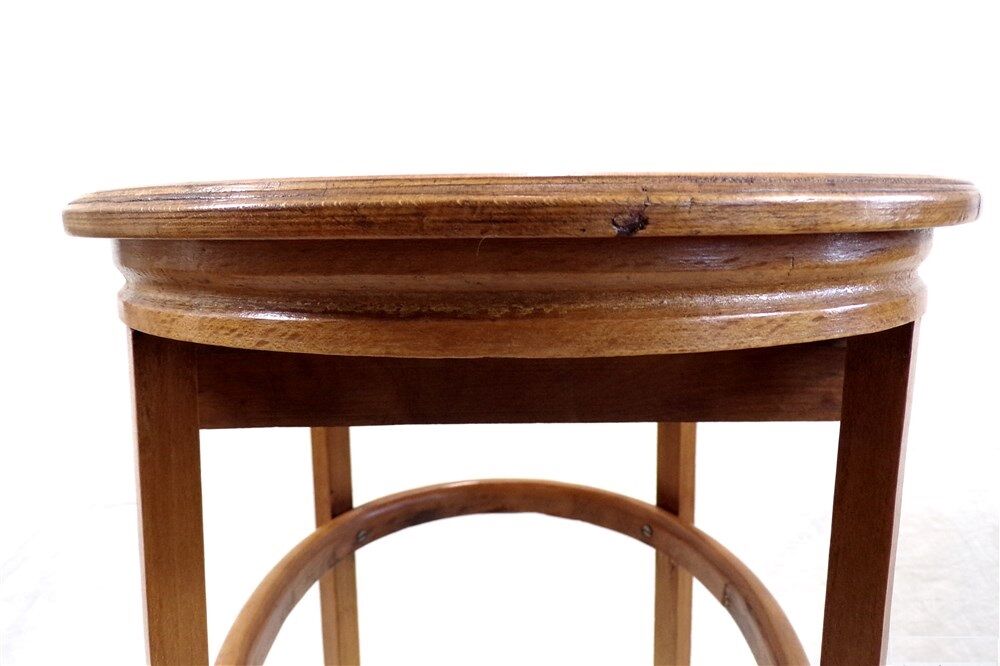 Pedestal table with vintage wooden drawer