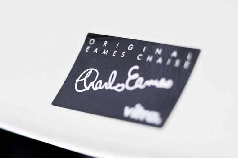 Early 2001 Vitra Eames La Chaise – Labeled, Sculptural Bone-White Patina