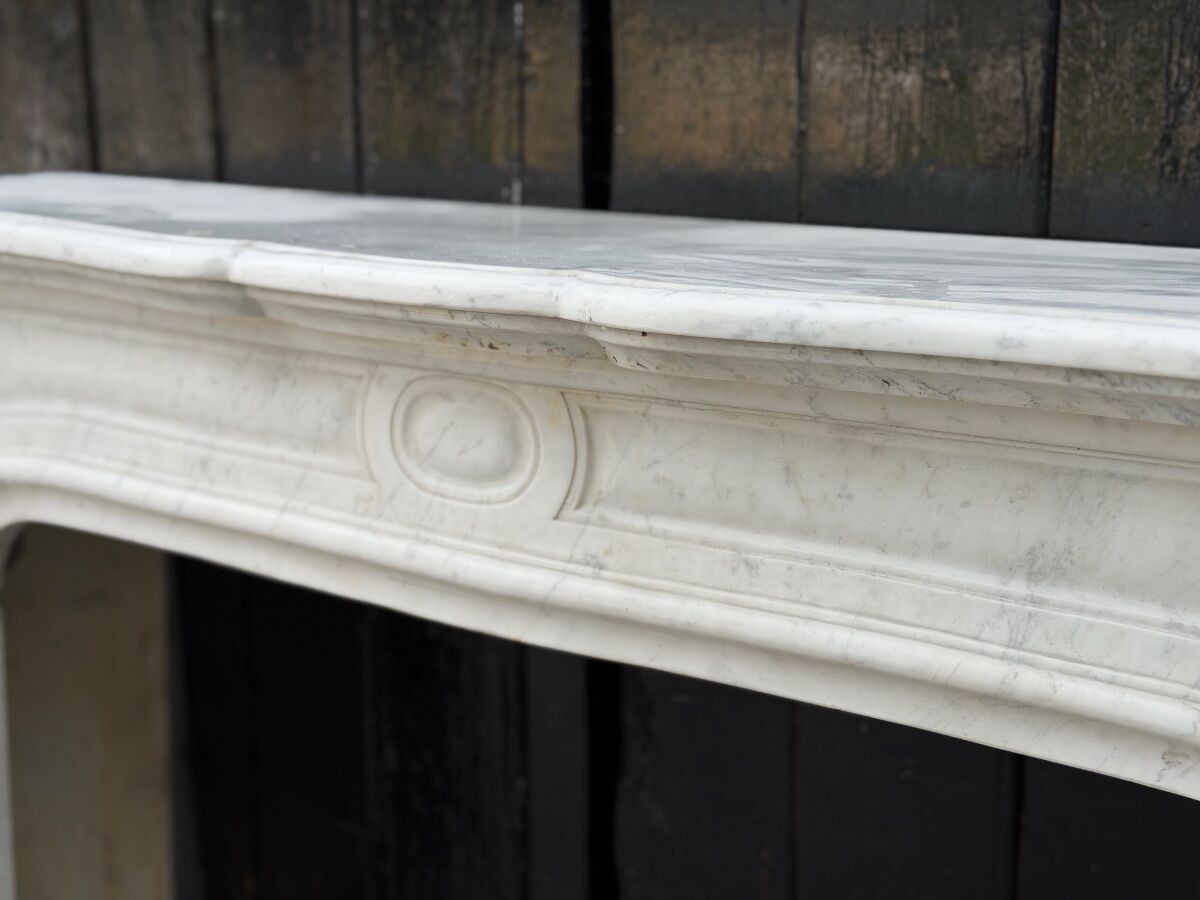 Louis XV style Carrara marble fireplace circa 1900