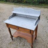 Dressing table, vintage console in white marble