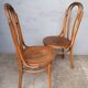 Paire 2 chaises bistrot bois courbé vintage
