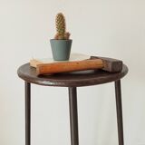 Brutalist high stool from the 1960s in solid steel.