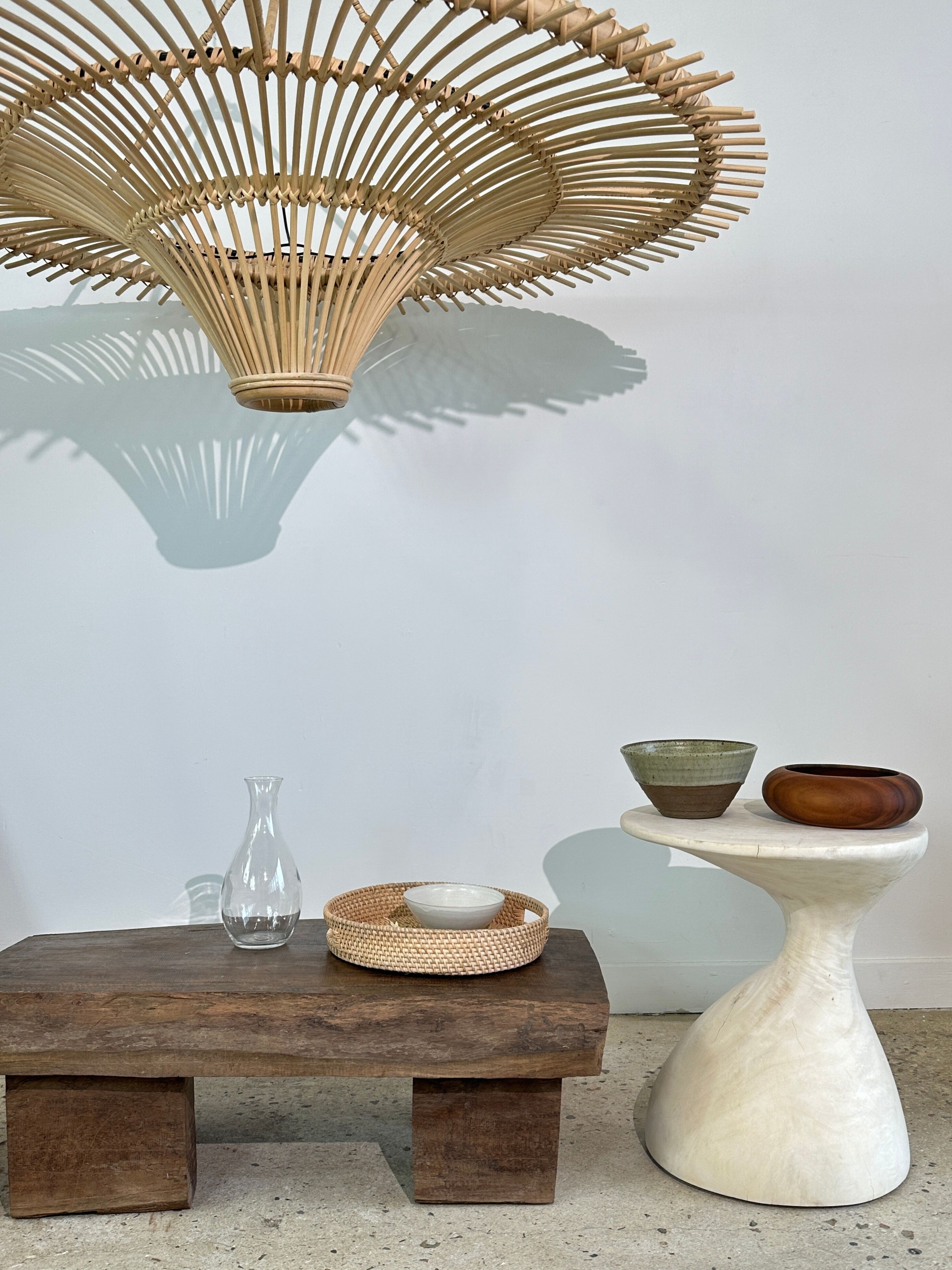 Suspension rattan saucer iron frame D:120 H:60