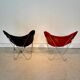 Vintage leather butterfly chairs – 1970s – metal frame – st