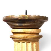 Antique Sculptural Wooden Church Candlestick, 1860