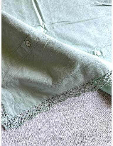 Antique Cotton Pillowcase Dyed in Soft Green