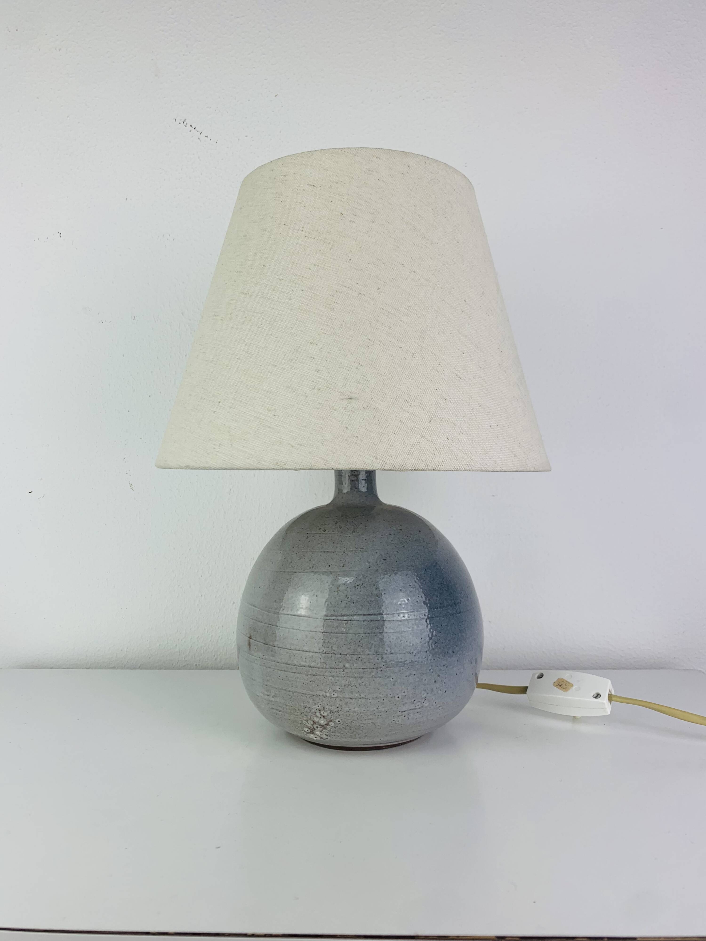Ceramic ball lamp grey/blue, vintage 1960s