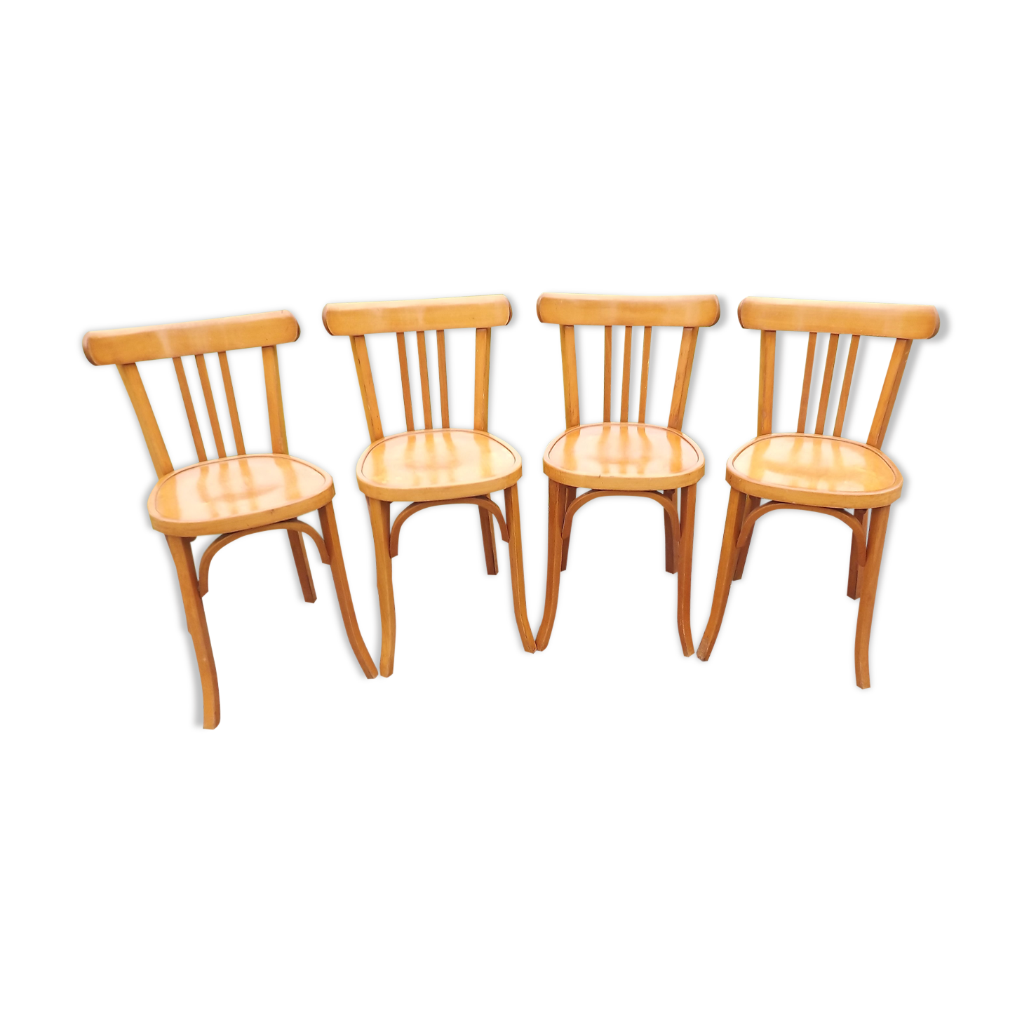 4 Baumann wooden bistro chairs