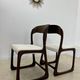 Set of 2 Baumann sled chairs in wood and terry fabric, 60s design