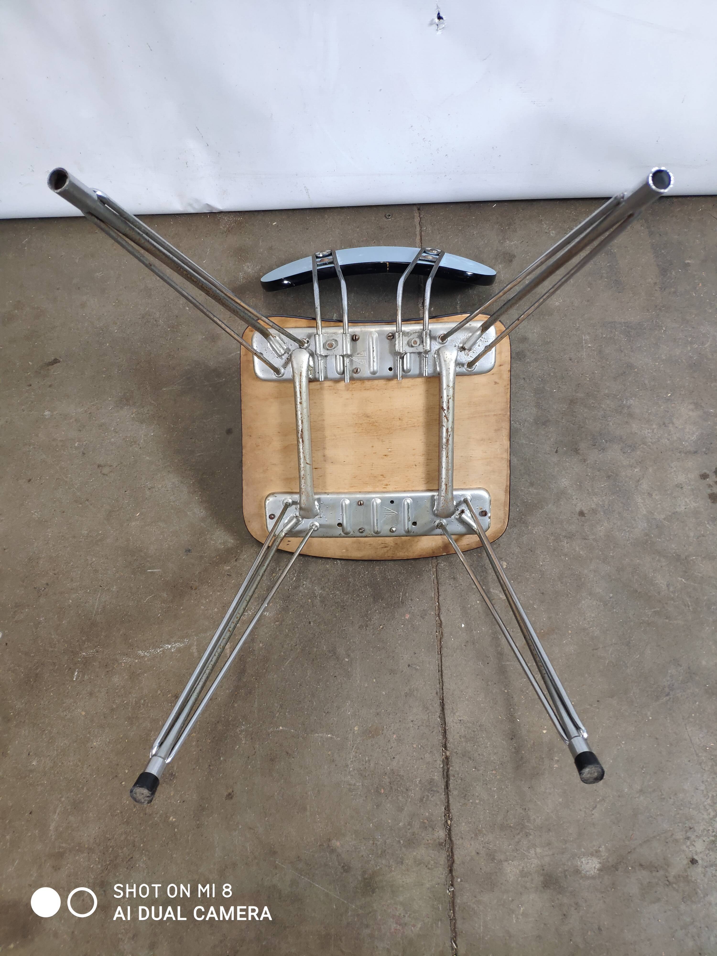 Eiffel foot blue formica chair