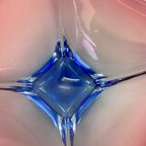 Floral glass bowl shell centerpiece by Fratelli Toso Murano, Italy, 1970s
