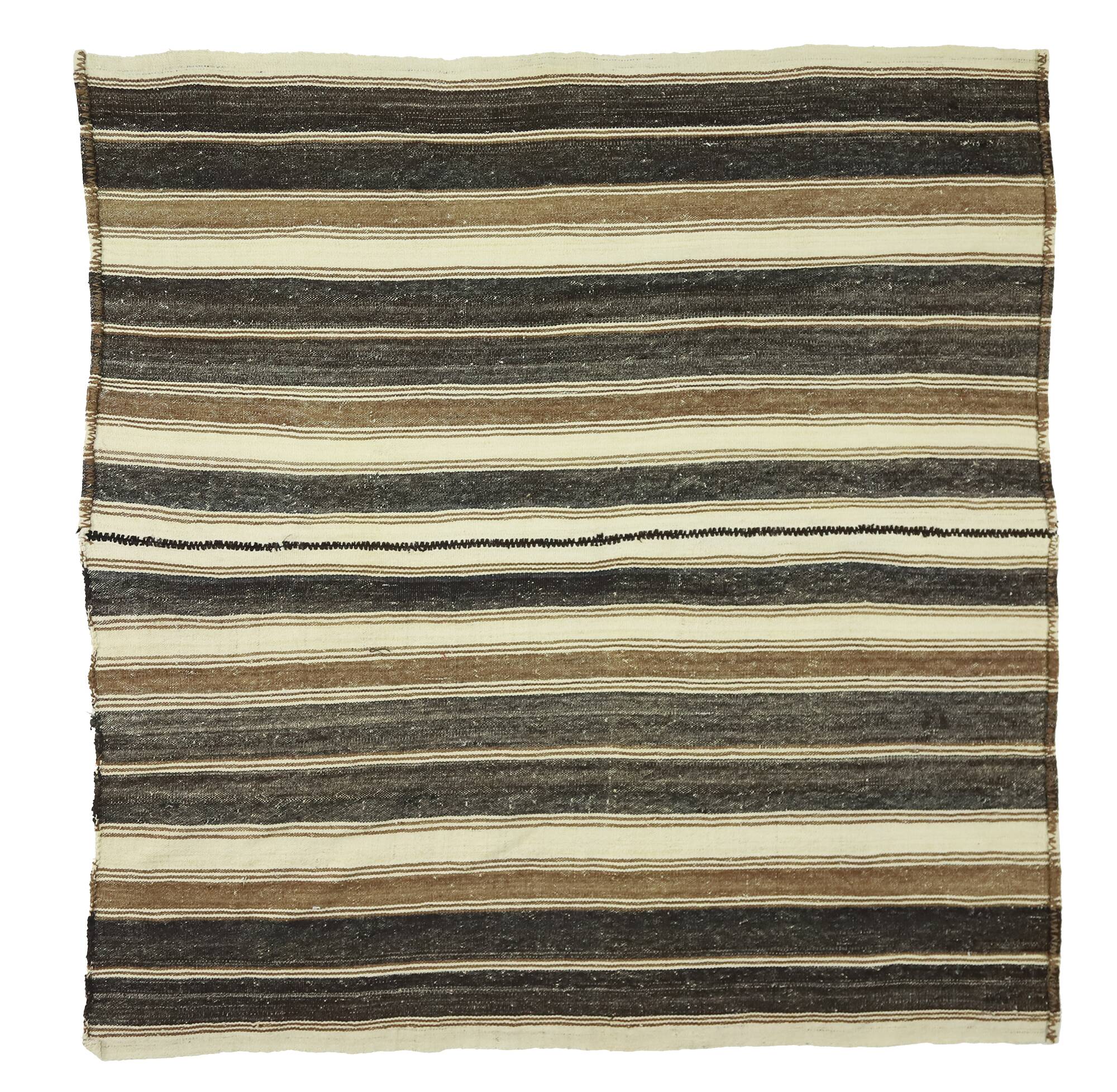 Turkish Anatolian Handmade Vintage Area Kilim Rug 225 cm x 213 cm