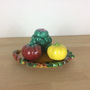 Vallauris mustard pepper shaker, dabbling, ceramics