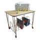Rolling table for magazines or vinyl records.
