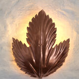 Metallic pink leaf wall lamps