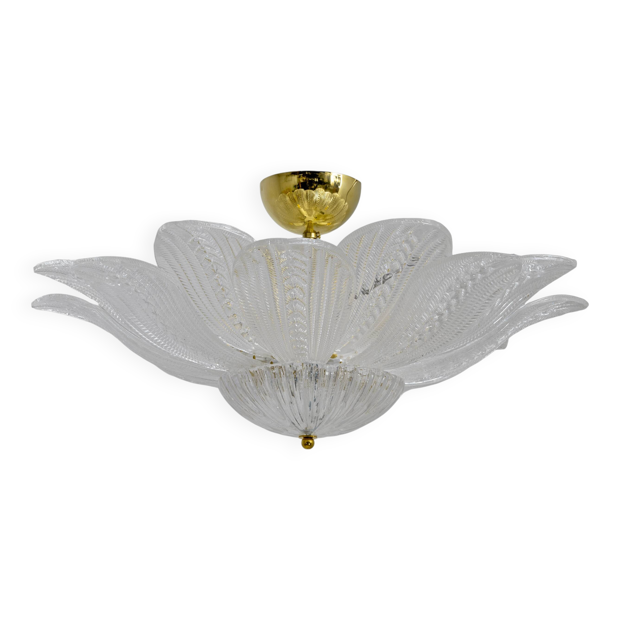 Mid-Century Modern “Margherita” Murano Glass Ceiling Light