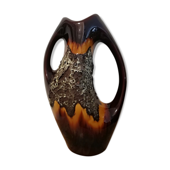 Vallauris ceramic handle vase