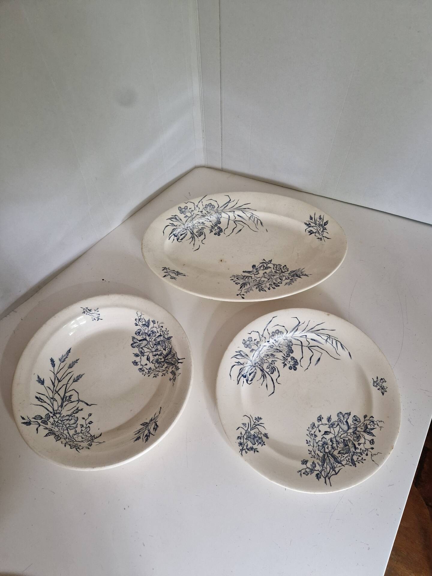Lot De 3 Plat Terre De Fer