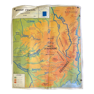 Affiche scolaire Massif Central et région Méditerranéenne et Corse