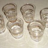 Glass service 6 people granite glass with 70's gilded eds