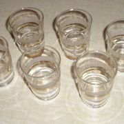 Glass service 6 people granite glass with 70's gilded eds
