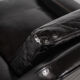 Mid Century Black Leather and Teak Scandinavian Armchair, Denmark, circa 1970