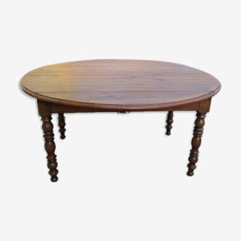 Table ovale extensible, en chêne massif , 10-12 personnes