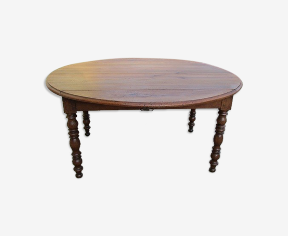 Table ovale extensible, en chêne massif , 10-12 personnes