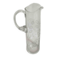 Chiseled crystal pitcher with floral decor 1950s Height 34 cm