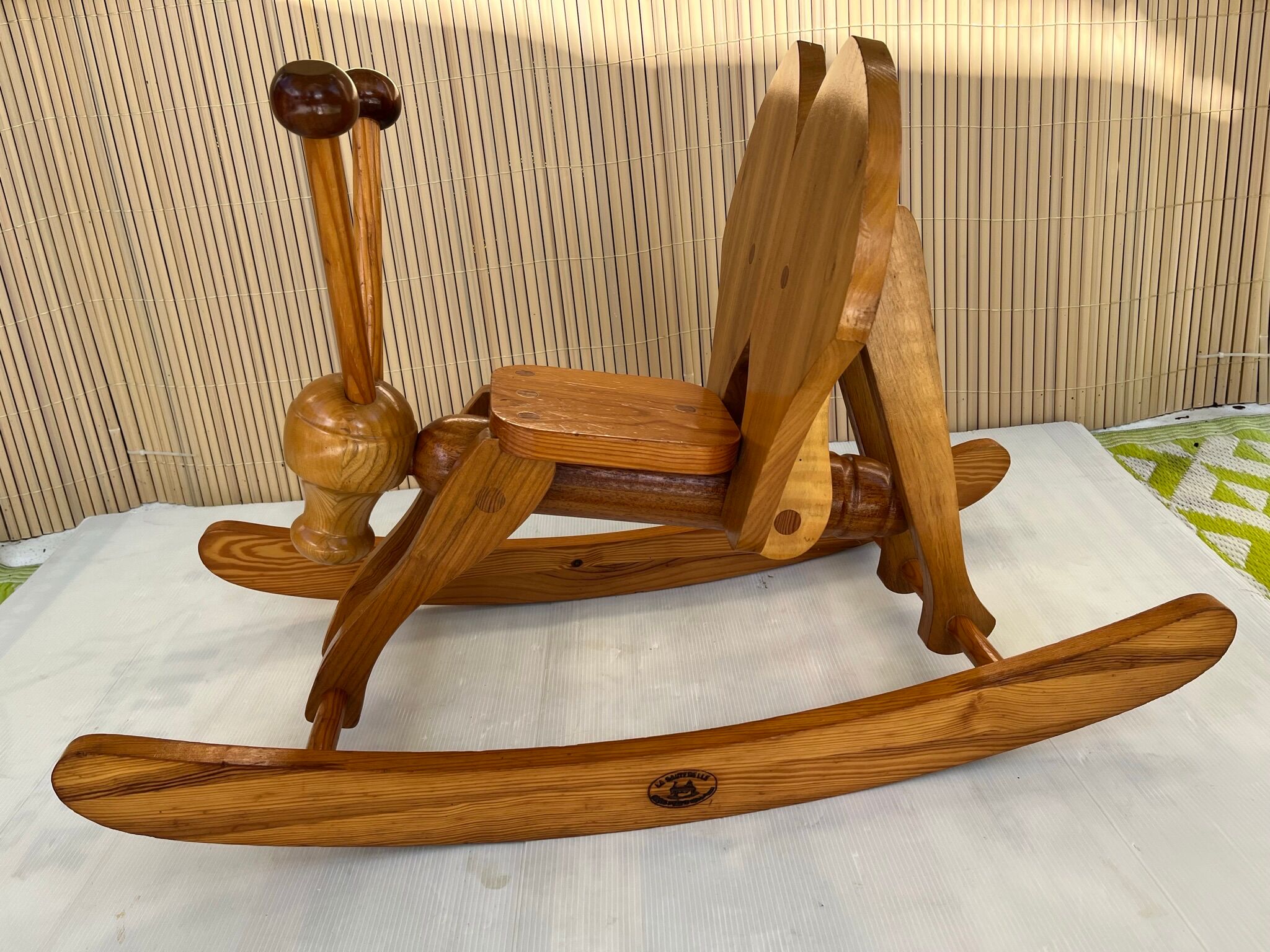 Vintage rocking wooden grasshopper chair