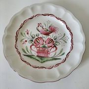 Assiette ancienne au coq – Keller & Guérin Lunéville