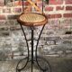 Bar chairs/stool (4) made of wood and wrought iron canned seats