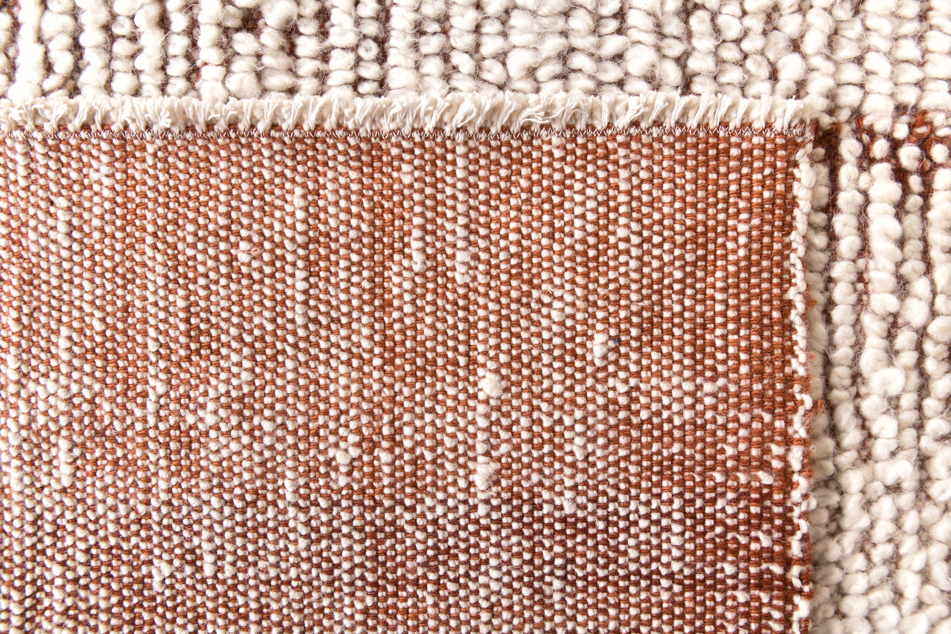 7x9 Terracotta White Turkish Vintage Rug 205x291Cm SK 242886