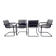 Mid-Century Modern Bauhaus Leather B34 Armchairs by Mart Stam & Marcel Breuer for Fasem, Italy, 1980, Set of 4