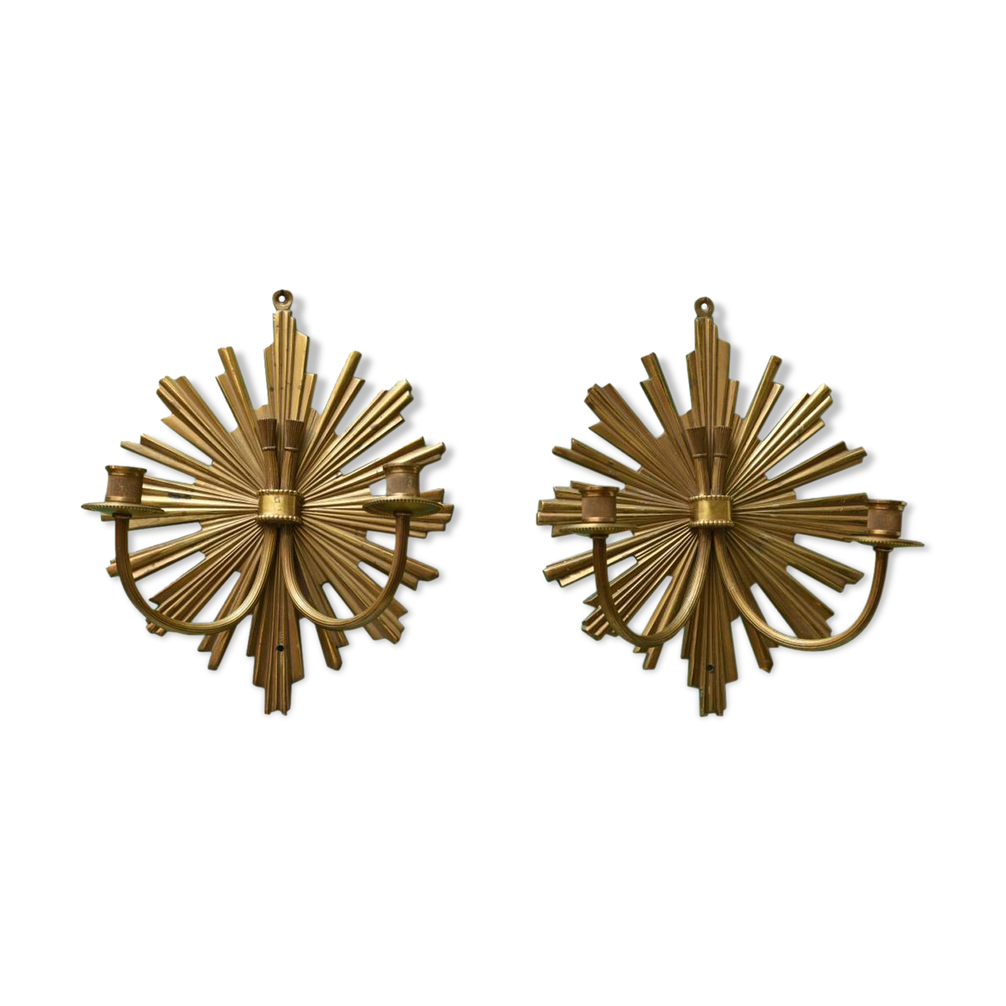 Pair of Charles House appliques, sun model