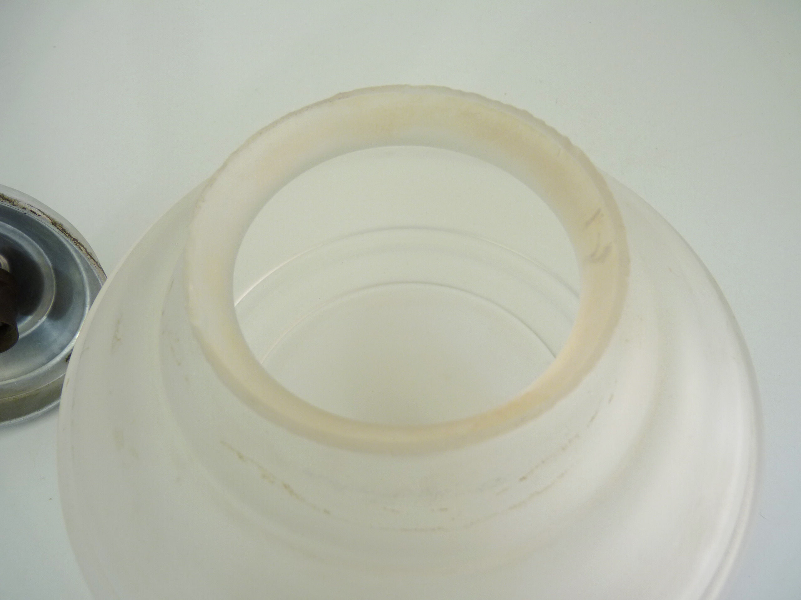 Glass hanging art deco ceiling light. aluminium structure