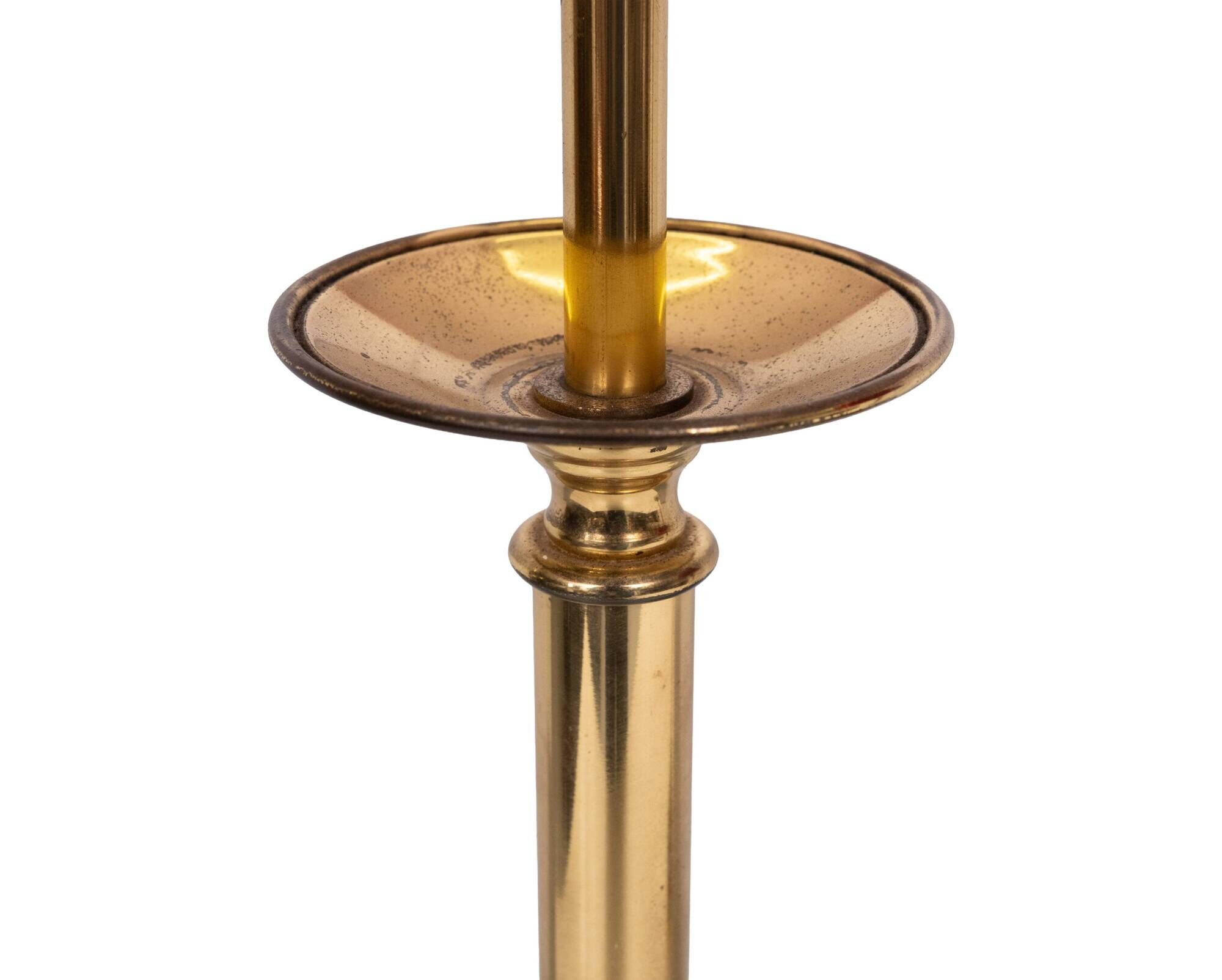 set solid Brass Table lamps Red Velvet shades 1960s France
