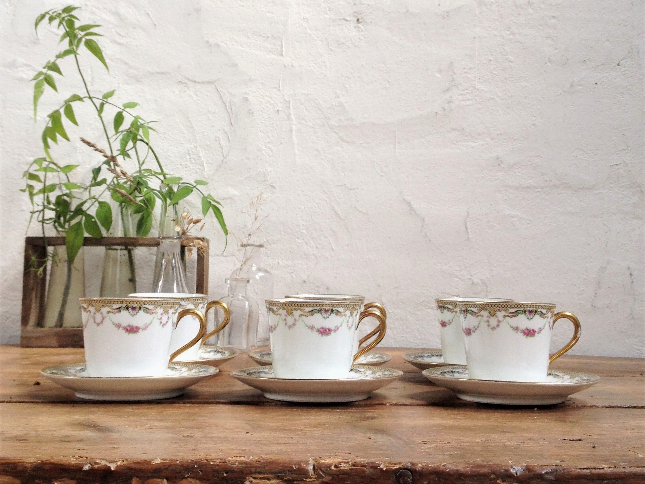Limoges porcelain coffee cups x6