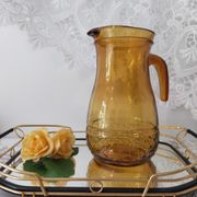 Vintage amber glass water jug made in Italy in the 60s/70s