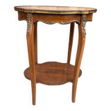 Guéridon ancien Louis XV – marbre rosé et laiton doré – fin XIXᵉ siècle